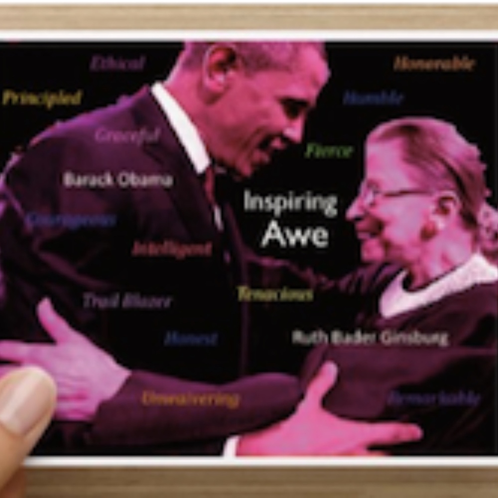 Barack Obama & Ruth Bader Ginsberg 10-note cards
